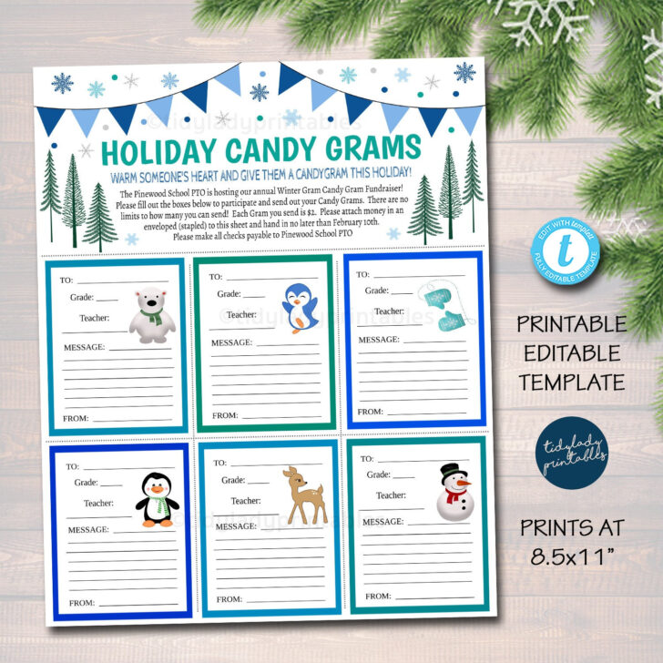 Christmas Candy Gram Template