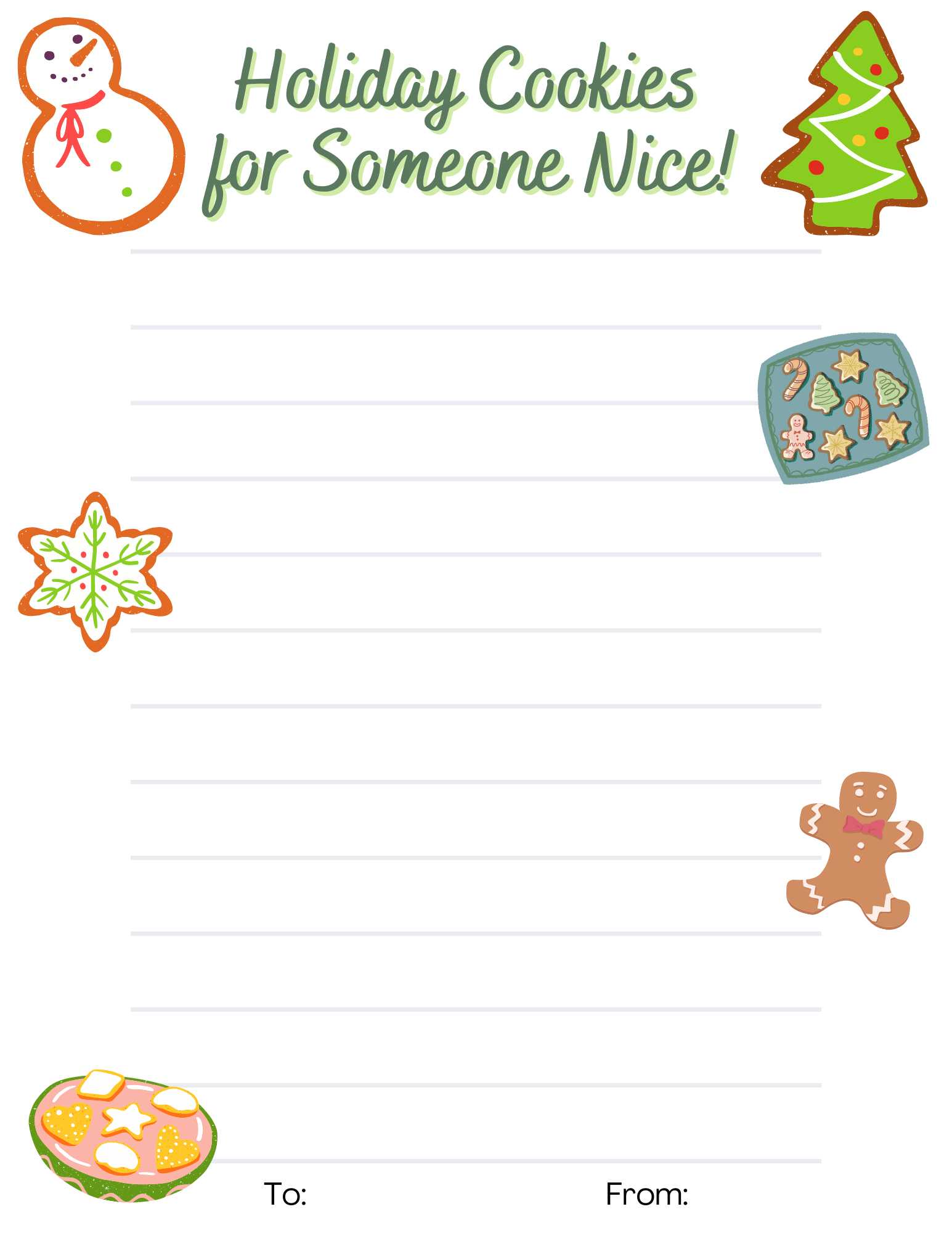 Holiday Cookies List - Free Printable — Holoka Home within Christmas Cookie List Template