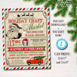 Holiday Craft Fair Flyer: Christmas Market Invitation (Editable With Christmas Craft Fair Poster Template