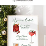 Holiday Drink Menu With Regard To Christmas Drink Menu Template