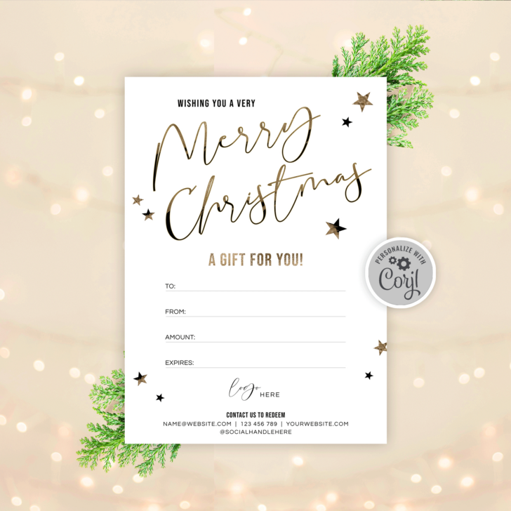 Christmas Gift Card Certificate Template Christmas Gift Card Certificate Template