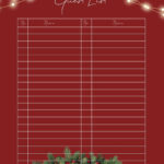 Holiday Guest List Digital Download   Etsy Israel Within Christmas Guest List Template