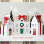 Holiday Village Template | House Gift Box Template | Svg Files For In Christmas House Box Template