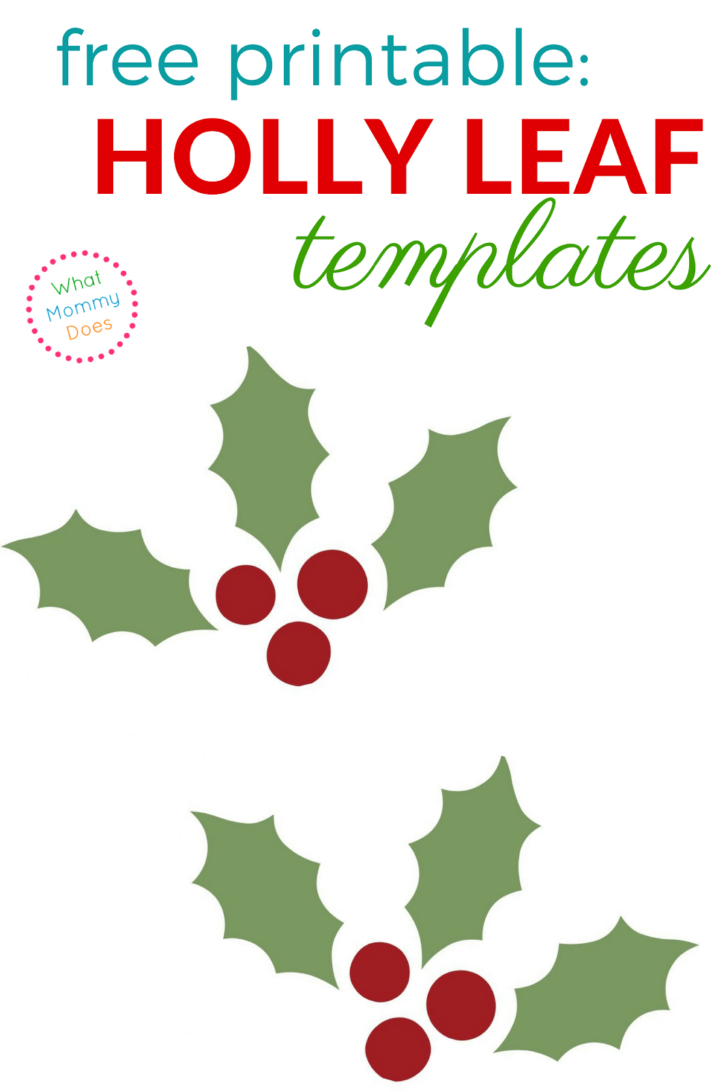 Christmas Holly Template Printable