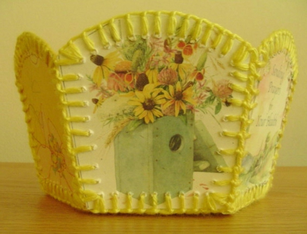 How To Make A Christmas Card Basket: Template And Steps - Hubpages with Christmas Card Basket Template