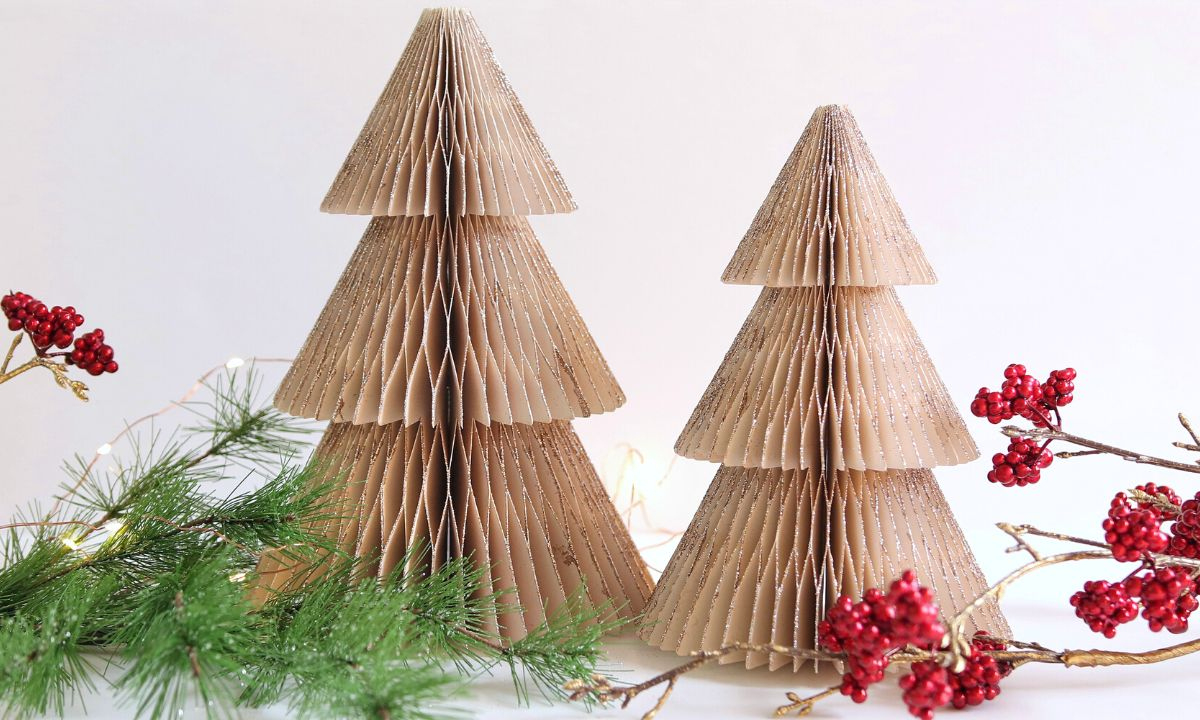 How To Make A Christmas Tree Out Of Paper (Diy West Elm Dupe intended for Accordion Paper Christmas Tree Template