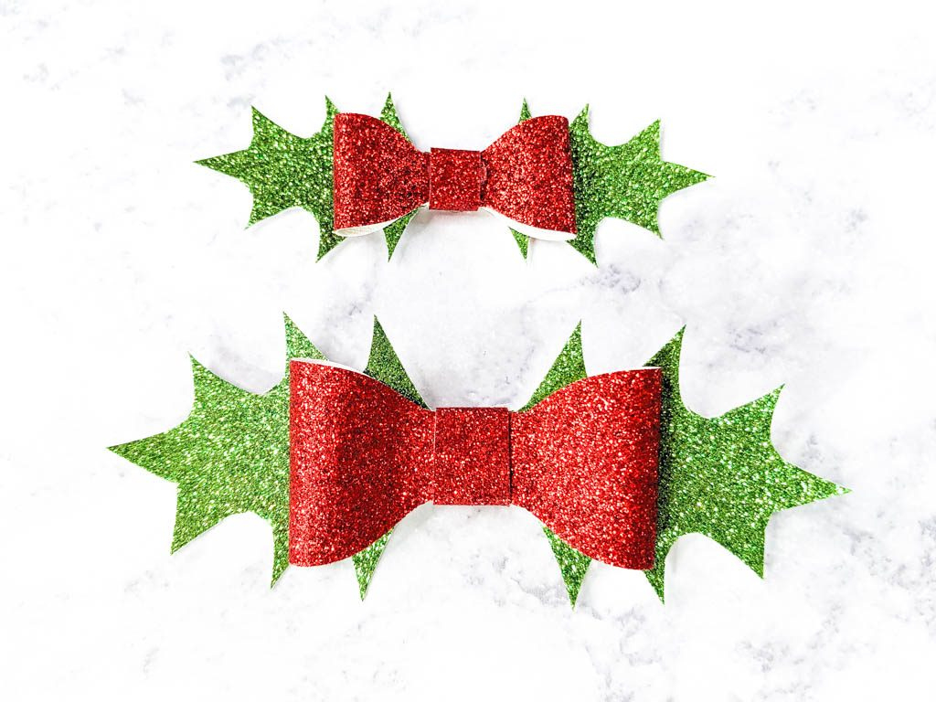 How To Make Holly Hair Bows: Free Svg And Pdf Pattern - Jennie with Christmas Hair Bow Template Free
