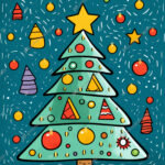Illustration Vibrant Cartoon Christmas Tree Design For Kids Ages 2 In Cartoon Christmas Tree Template