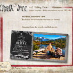 Instant Download   4X8 Chalkboard Christmas Card Slimline Regarding 4x8 Christmas Card Template