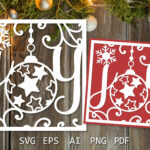 Joy Card Svg | Joy Christmas Paper Cutting Template Cricut With Christmas Card Paper Cutting Template