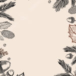 Line Of Christmas Plants Page Border Background Word Template And With Regard To Christmas Border Template Black And White