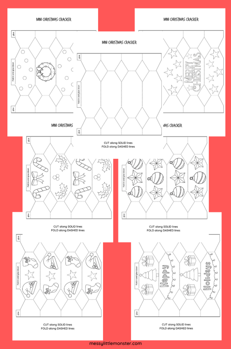 Make Your Own Christmas Crackers - Template Included - Messy inside Christmas Cracker Template
