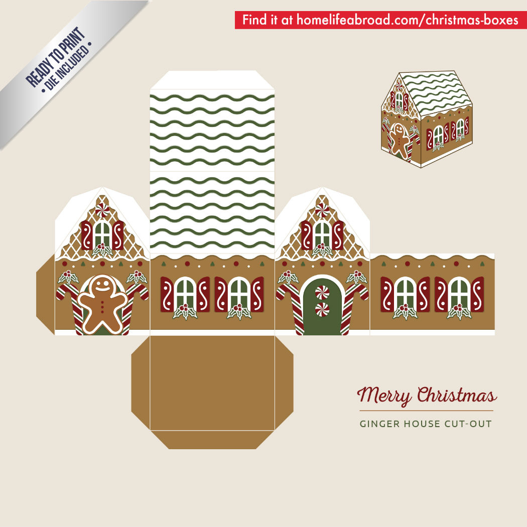Mega Collection Of 38 Diy Christmas Boxes With Downloadable throughout Christmas House Box Template