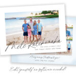 Mele Kalikimaka Christmas Card Template: Hawaii Holiday Photo Card For Beach Christmas Card Template