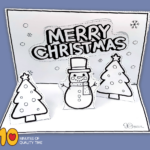 Merry Christmas 3D Snowman Card Craft – 10 Minutes Of Quality Time Throughout 4 Fold Christmas Card Template