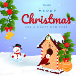 Merry Christmas And Happy New Year Template Design Inside Christmas And New Year Template
