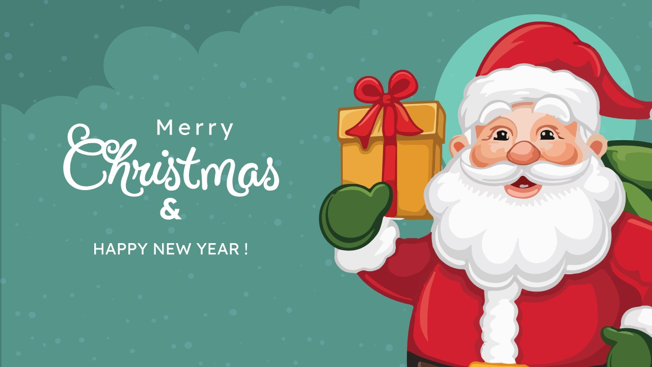 Merry Christmas And Happy New Year Wishes Template - Slidechef within Christmas and New Year Template