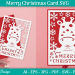Merry Christmas Animal Card Template Svg 1 For Christmas Card Template Svg