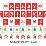 Merry Christmas Banner Printable / Christmas Banner Printable With Regard To Christmas Banner Template Printable