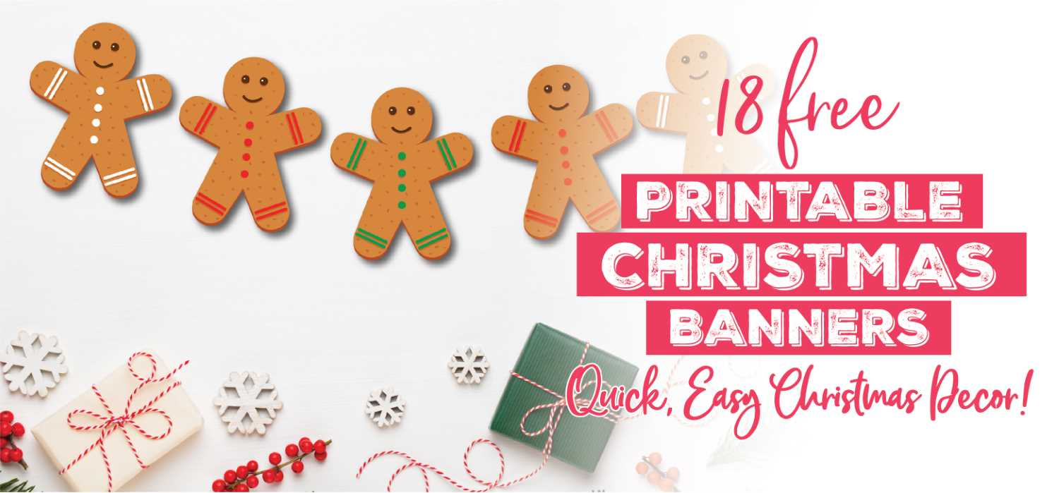 Merry Christmas Banners - 18 Awesome Styles To Print & Decorate pertaining to Christmas Banner Printable Free Printable Christmas Bunting Template