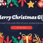 Merry Christmas Gift Free Google Slides Powerpoint Template Within Christmas Gift Slide Template