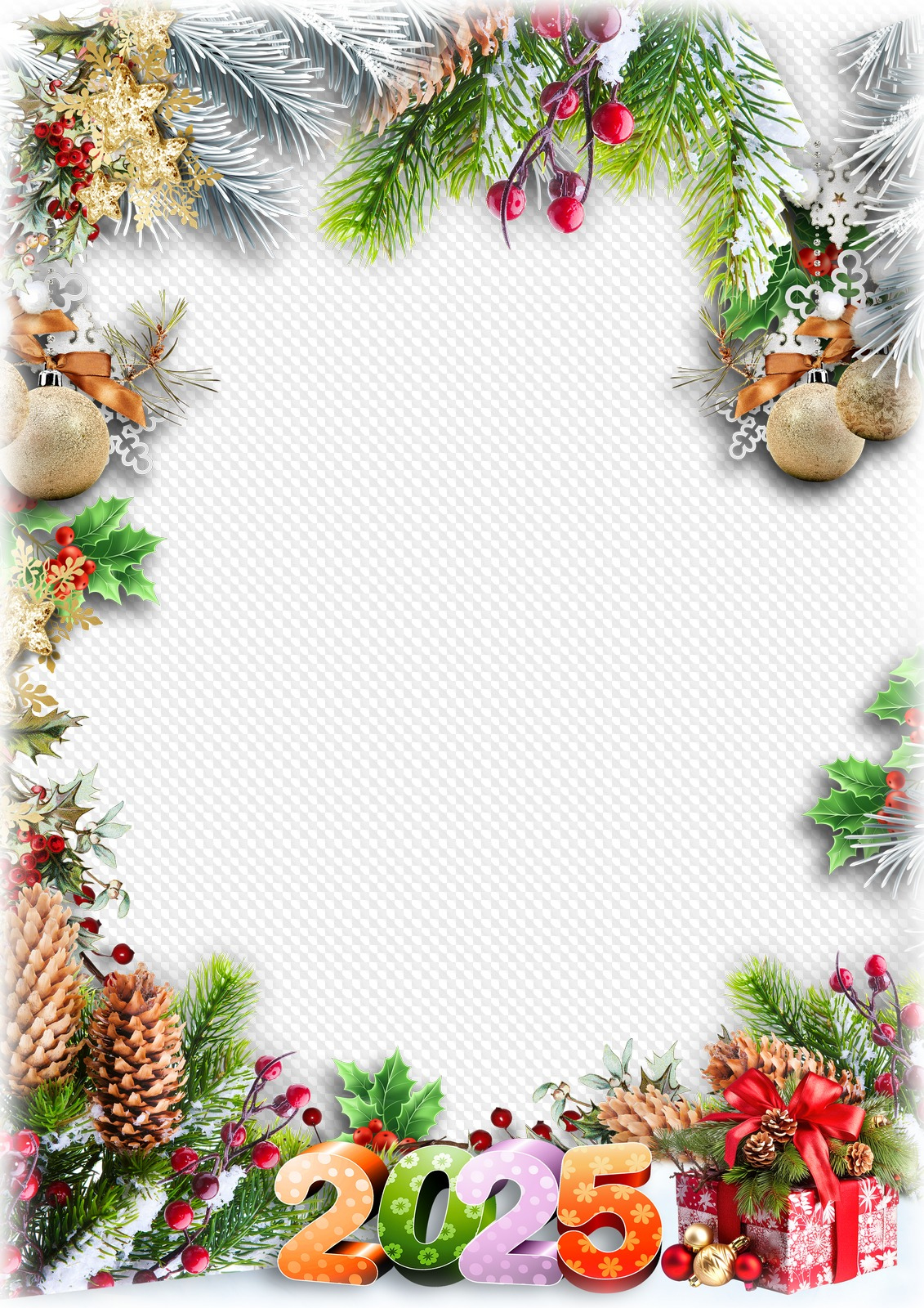 Merry Christmas! Photo Frame 2025 In Psd, Png, For Photoshop, Download in Christmas Frame Template Photoshop