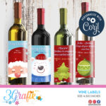 Merry Christmas – Wine Labels – Printable   3Grafik Intended For Christmas Bottle Label Template