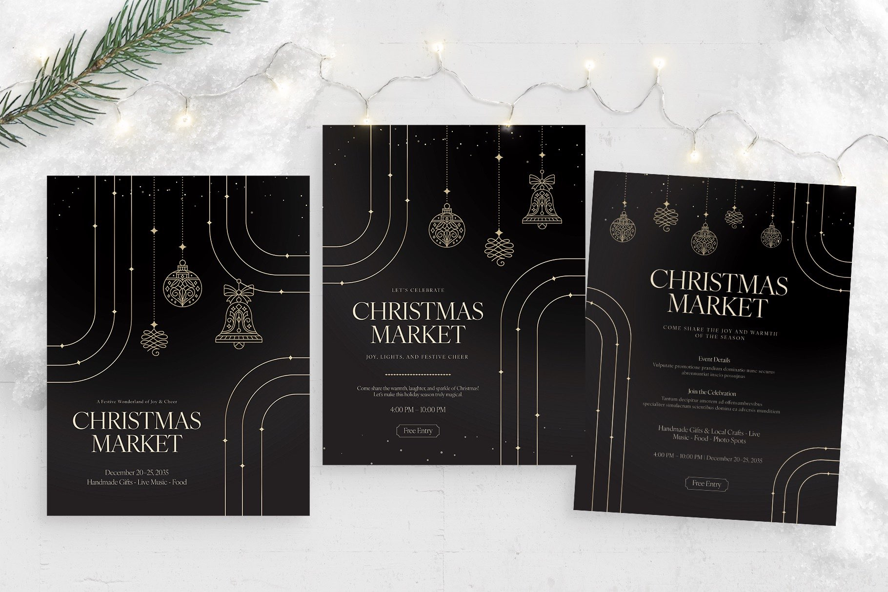 Modern Christmas Flyer Template - Brandpacks pertaining to Christmas Flyer Template Black and White