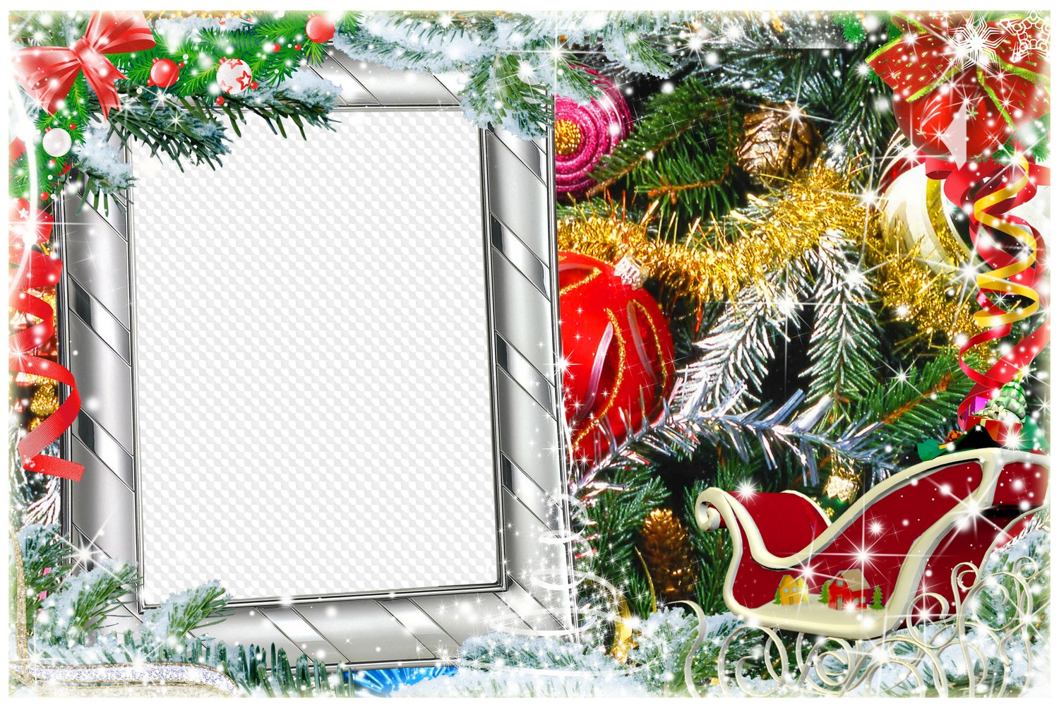 Multilayer Christmas Frame ( Psd, Png ) intended for Christmas Frame Template Photoshop