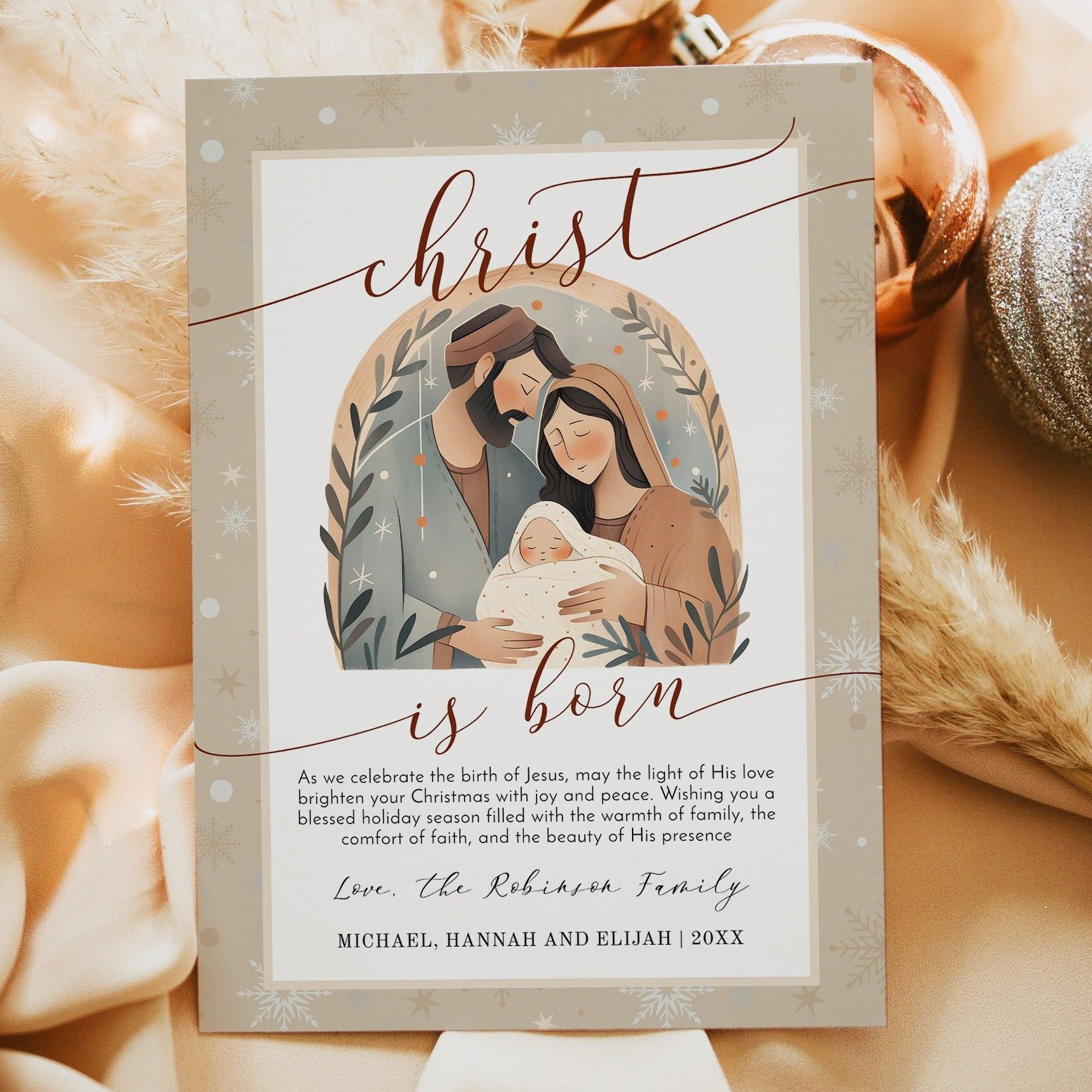 Nativity Christmas Photo Card Template - Christian Christmas Card inside Christian Christmas Card Template