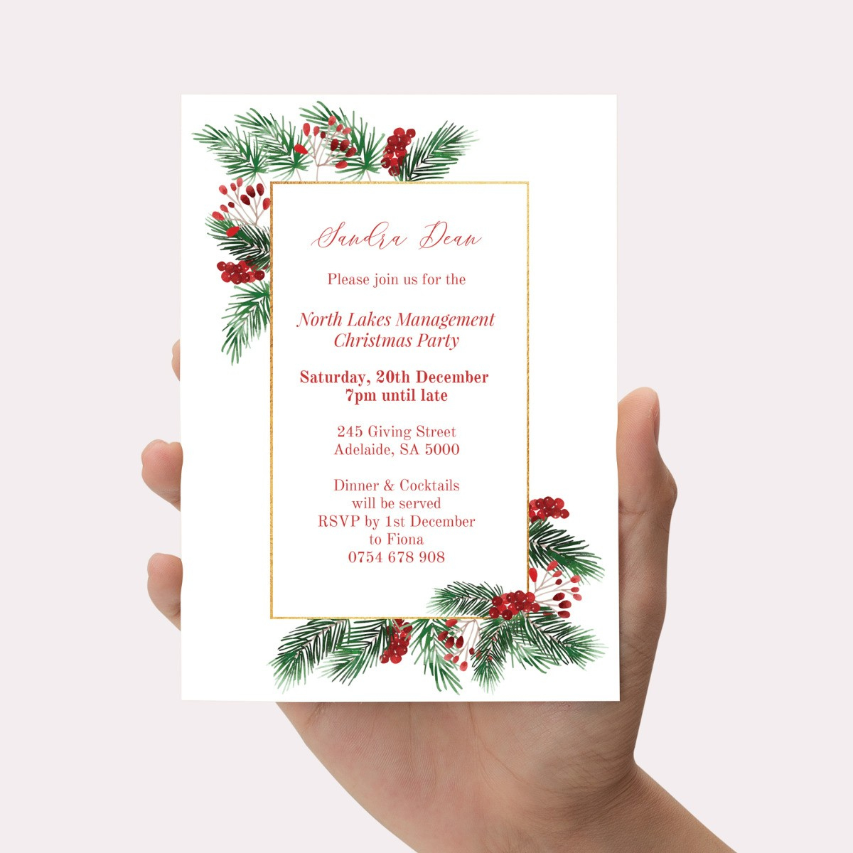 Natural Business Christmas Invitation with regard to Business Christmas Party Invitation Template