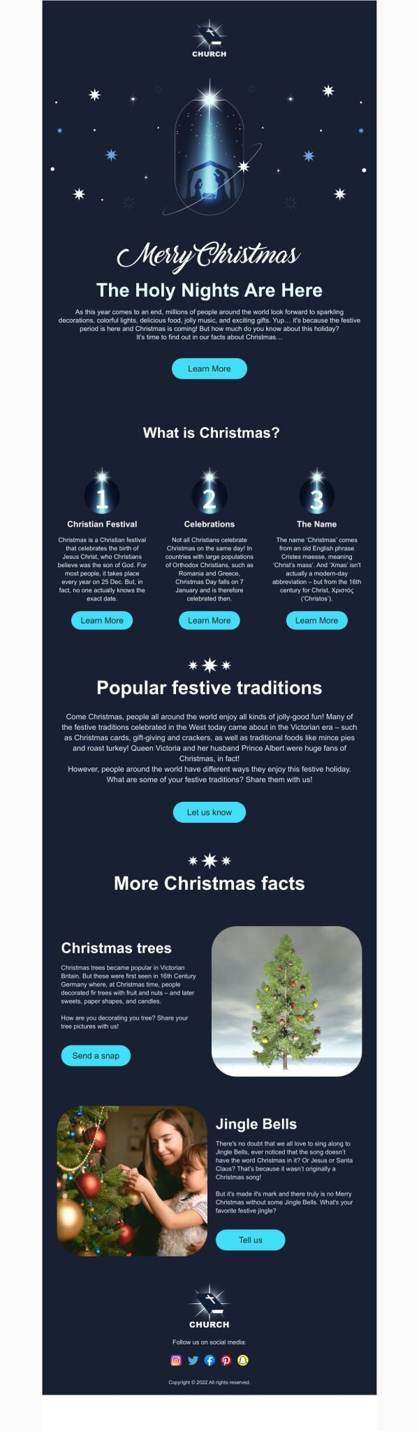 Newsletter Email Template 'Birth Of Jesus Christ' For Christmas intended for Christian Christmas Newsletter Template