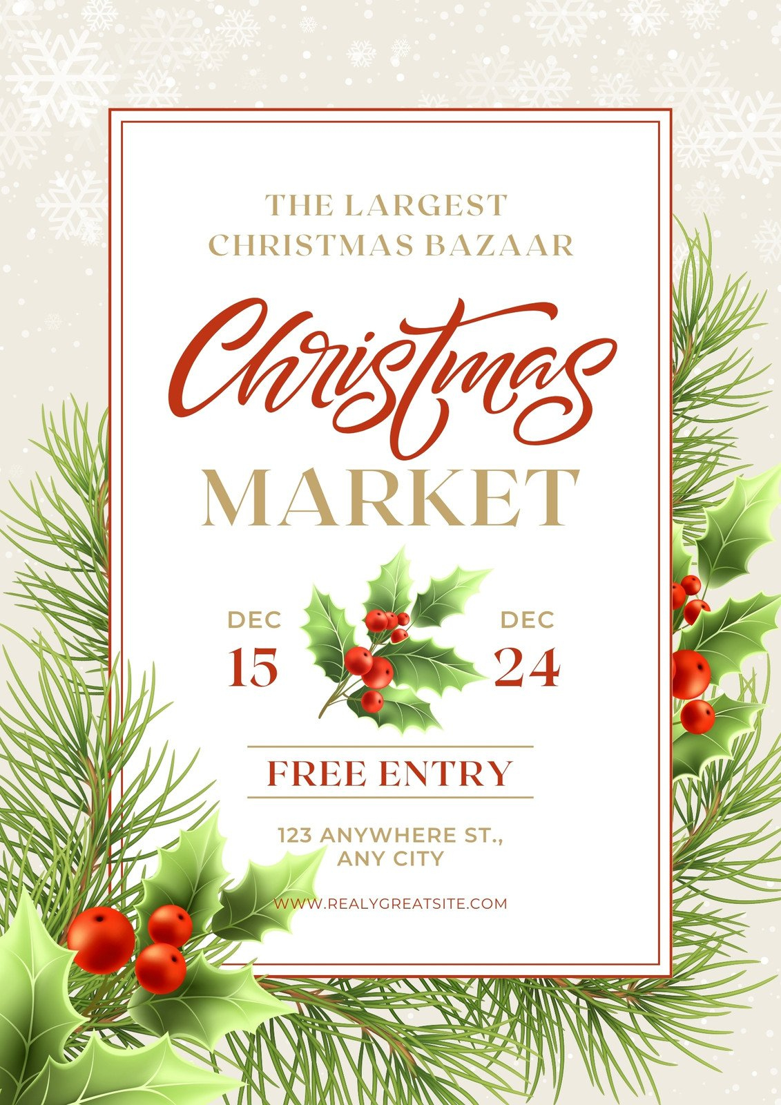 Page 16 - Free, Printable, Customizable Christmas Flyer Templates within Christmas Bazaar Flyer Template