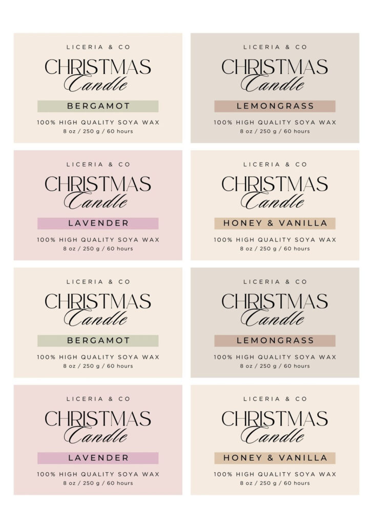 Christmas Candle Template Printable