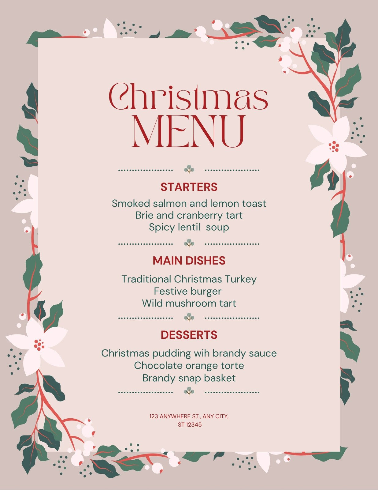 Page 2 - Free Printable And Customizable Dinner Party Menu with regard to Christmas Dinner Party Menu Template