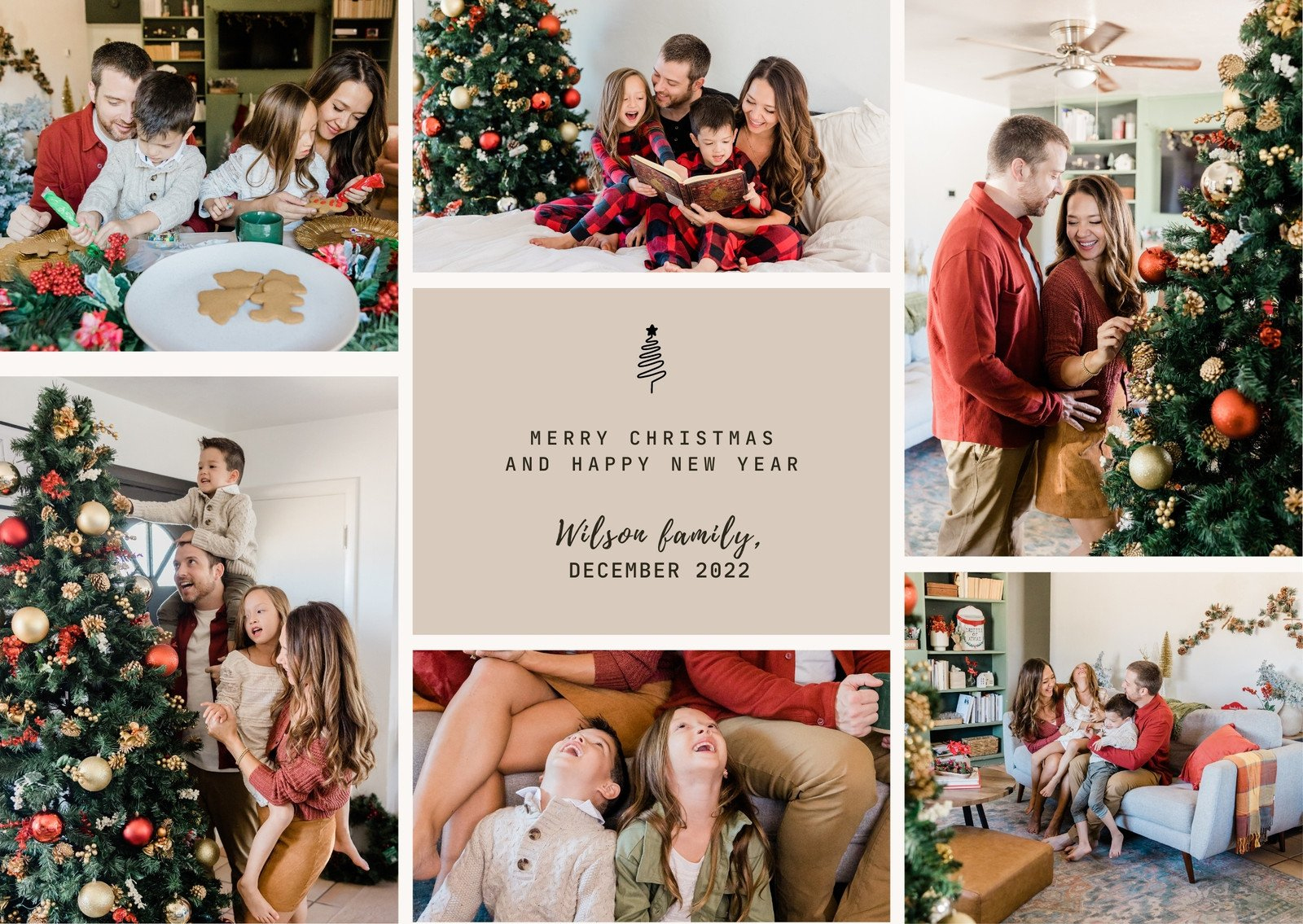 Page 2 - Free To Personalize Family Christmas Card Templates | Canva intended for Christmas Family Photo Template