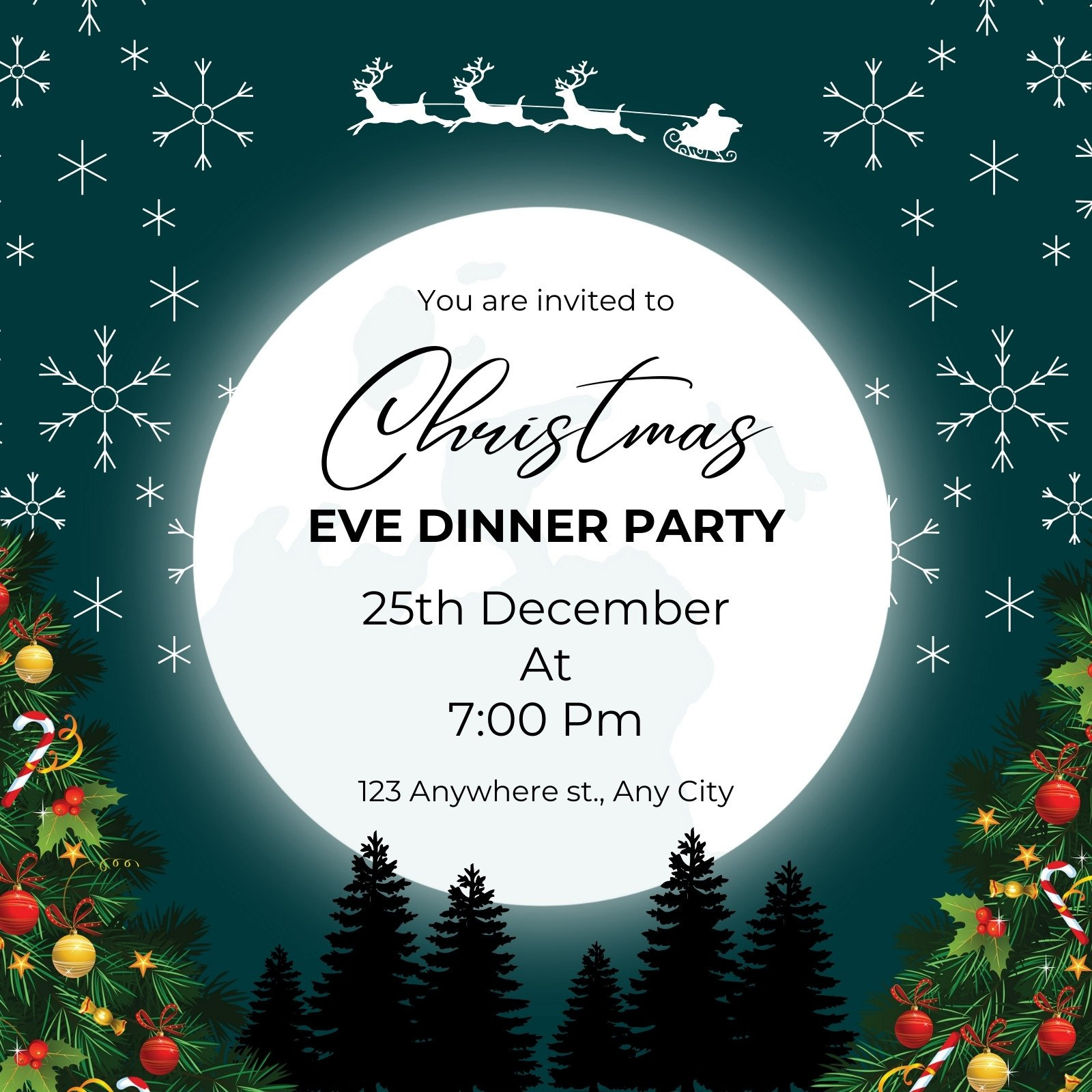 Page 3 - Free Christmas Party Virtual Invitation Templates | Canva intended for Christmas Eve Invitation Template Free