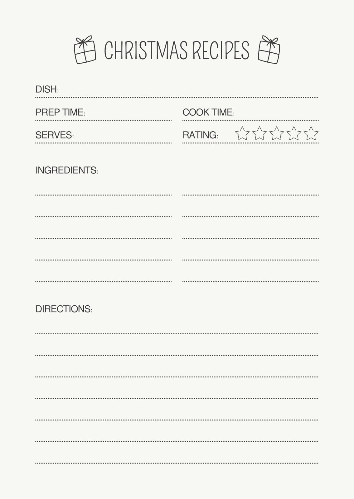 Page 3 - Free, Custom Printable Recipe Card Templates Online | Canva within Blank Christmas Recipe Card Template