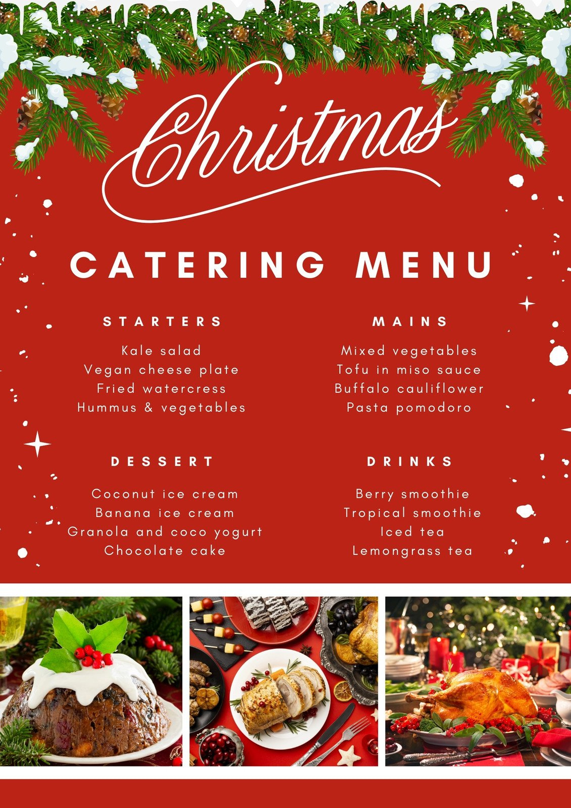 Page 3 - Free Printable And Customizable Catering Menu Templates regarding Christmas Catering Menu Template