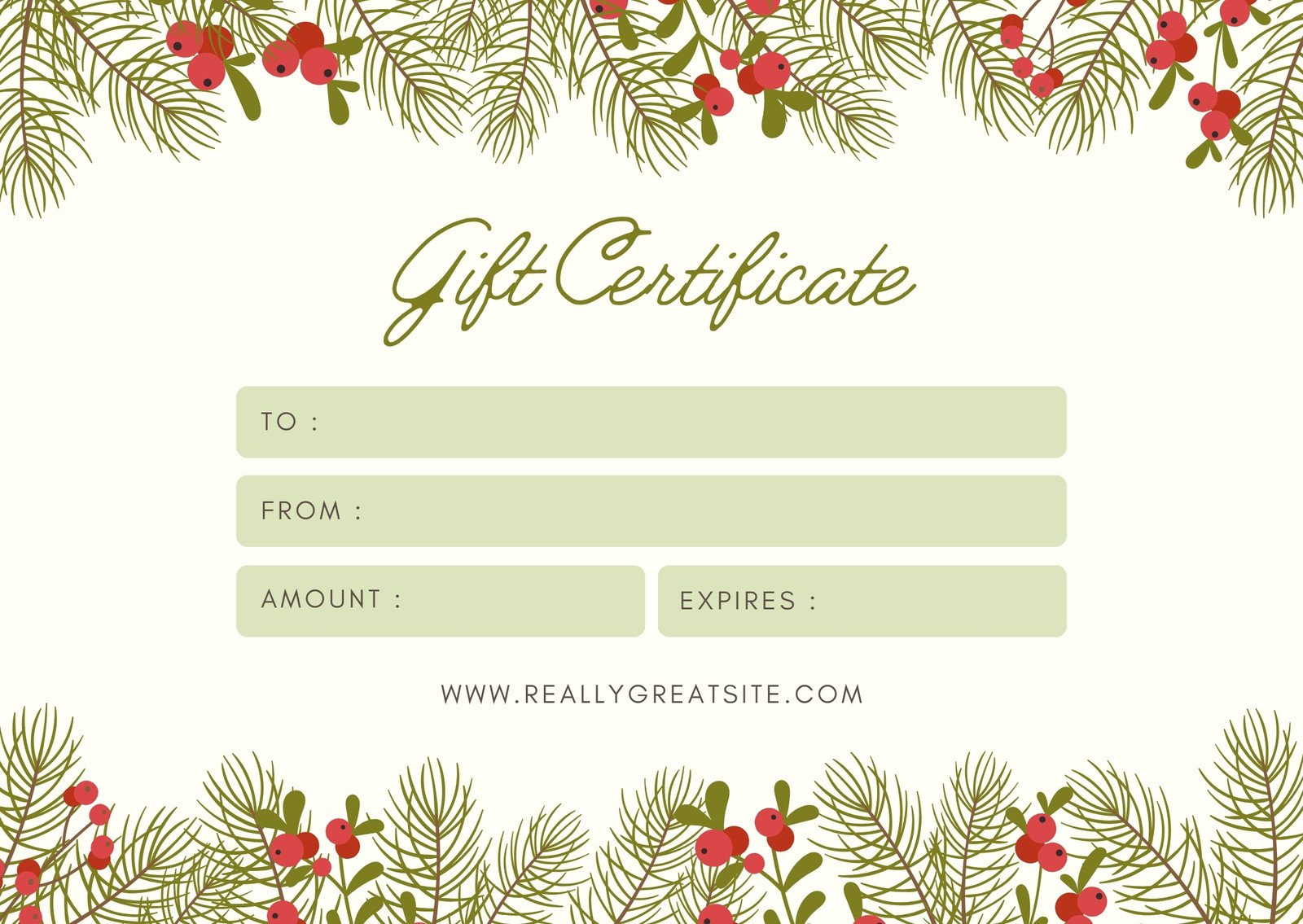 Page 4 - Free Printable Holiday Gift Certificate Templates | Canva intended for Blank Christmas Certificate Template