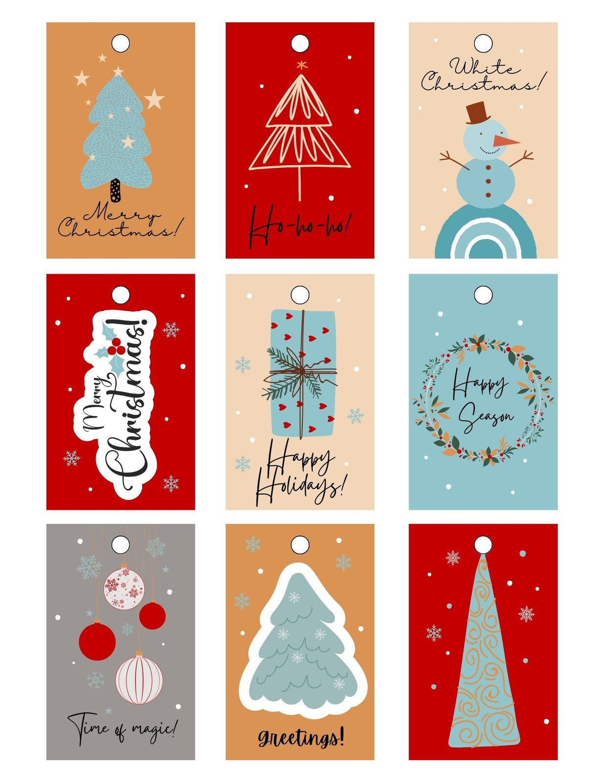Page 6 - Free Custom Printable Christmas Tag Templates | Canva inside Christmas Card Tags Template
