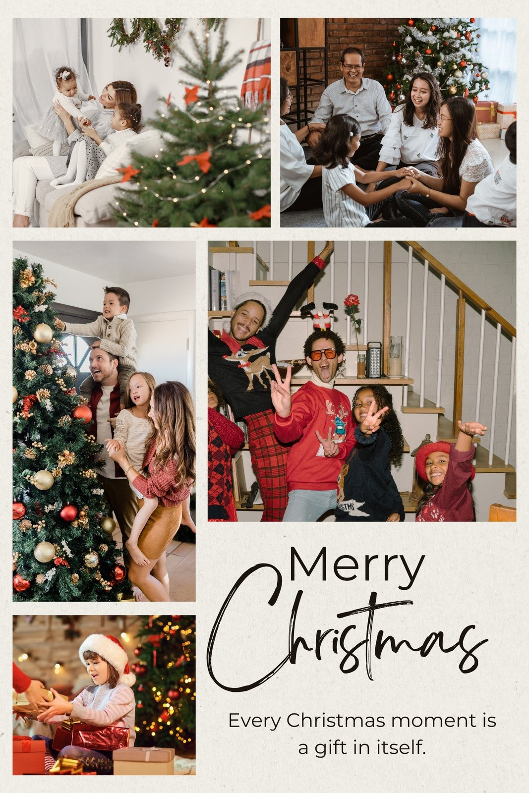 Page 6 - Free Printable Christmas Photo Collage Templates | Canva with Christmas Card Collage Template