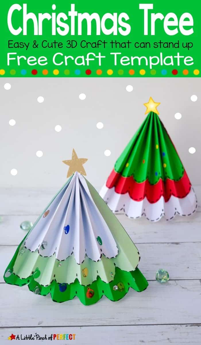 Paper Accordion Fold Christmas Tree And Free Template For Kids - A in Accordion Paper Christmas Tree Template