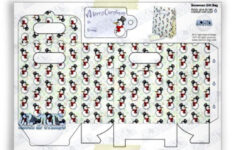 Papercraft, Christmas, Gift Bag, Snowmen, Template within Christmas Gift Bag Template