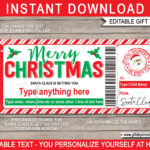 Personalized Santa Gift Voucher Template: Christmas Iou (Instant Inside Christmas Gift Iou Template