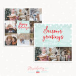 Photography Collage Square Christmas Card – Strawberry Kit Regarding Christmas Card Template For Photographers