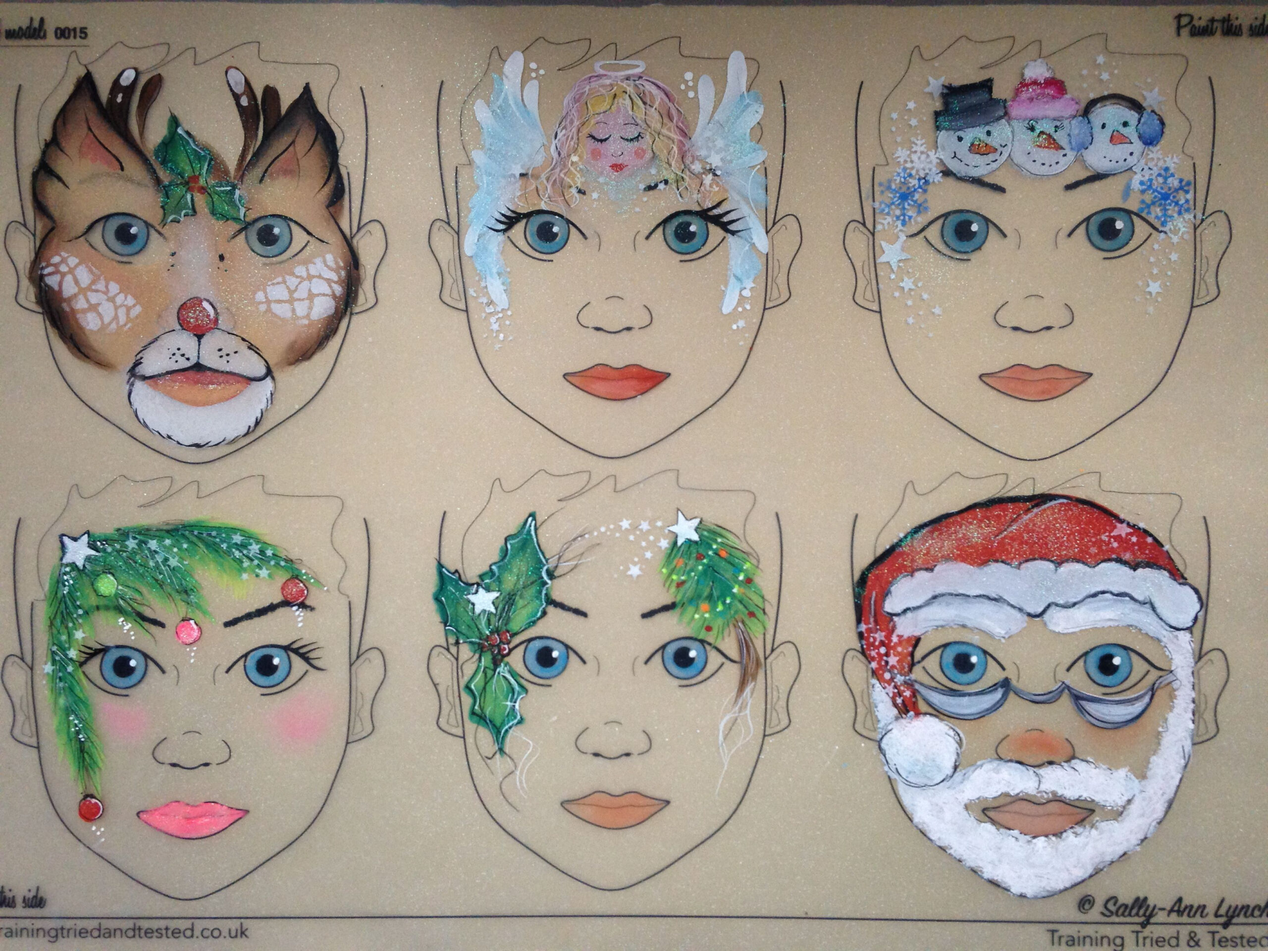 Pinнаталия On Хэллоуин | Christmas Face Painting, Face intended for Christmas Face Painting Template