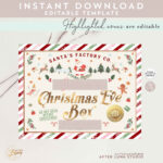 Pink Christmas Eve Box Label: Santa Xmas Eve Traditions Template In Christmas Eve Box Label Template