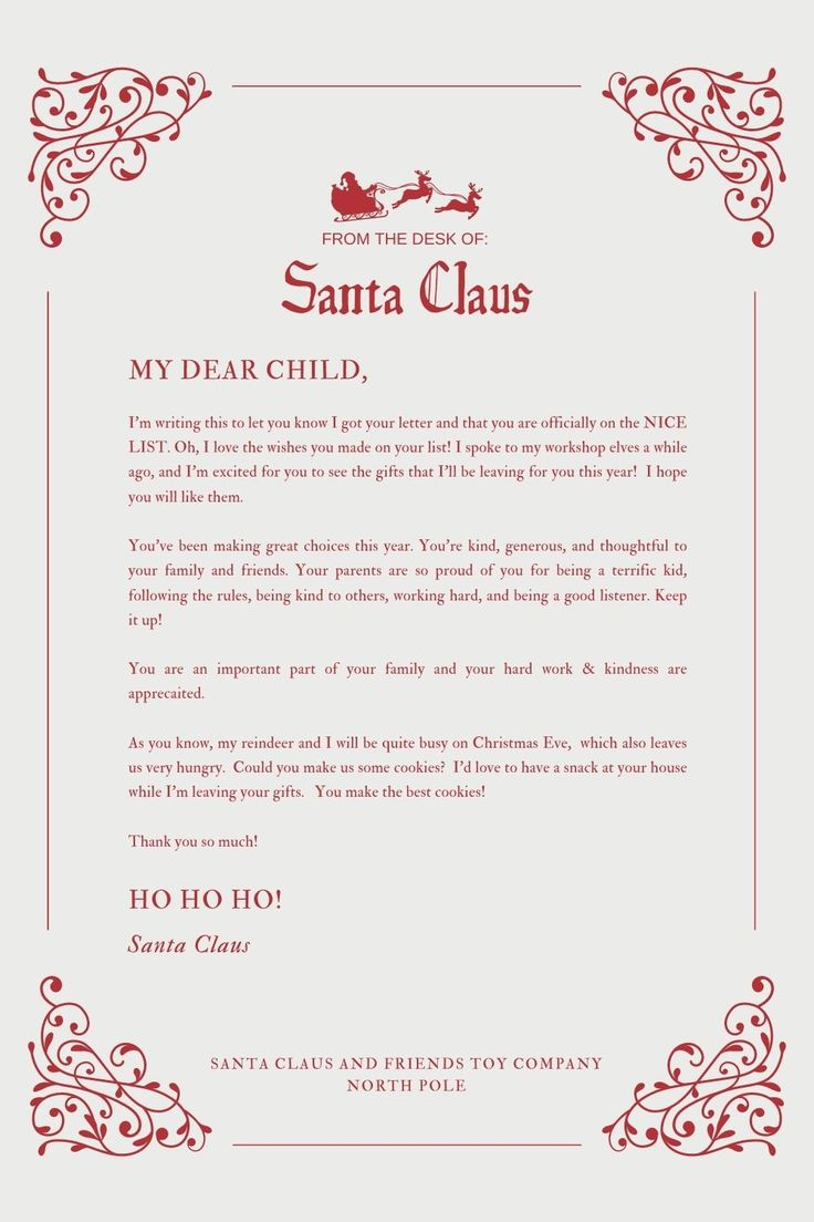 Pinlauren Johnson On Seasons In 2025 | Santa Letter Template inside Christmas Eve Letter from Santa Template