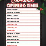 Poster Christmas New Year Opening Closing Times Hours Sign Notice Within Christmas Closing Times Template